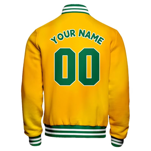 แจ็คเก็ตเบสบอลแบบเรียบสั่งทำใหม่พร้อมปักโลโก้ตามสั่ง แจ็คเก็ตวาร์ซิตี้สีดำสำหรับผู้ชาย - Product Image 4