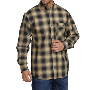Chemise en flanelle d'été pour homme, nouveau style, en mélange de coton épais 300g, anti-boulochage, respirante, manches longues, décontractée, qualité supérieure - Product Image 1