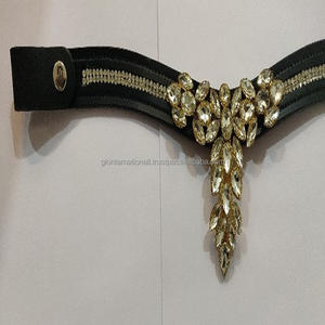 Decorative Leather Crystal Brow <b>Band</b> Best Quality Leather Horse Equipment at Wholesale Price with Closure <b>Snap</b> Button - Product Image 3