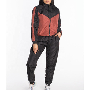 Ensemble de survêtement coupe-vent pour femme, coupe ample, décontracté, deux pièces, avec doublure en polaire, séchage rapide - Product Image 6