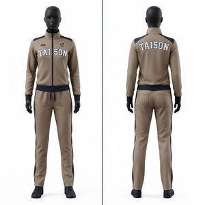Traje de Entrenamiento de Fútbol para Mujer, Poliéster Premium, Felpa de 280 GSM, Beige Marino, Chándal con Paneles, Logotipo Bordado Personalizado, Ropa Deportiva - Product Image 1