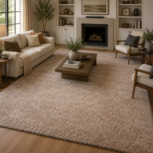 Indian Shaggy <b>Wool</b> Rug Contemporary Plush Design Artisan <b>Crafted</b> Area Rug Handmade Hand Knotted Carpet for Modern Home Decor - Product Image 3