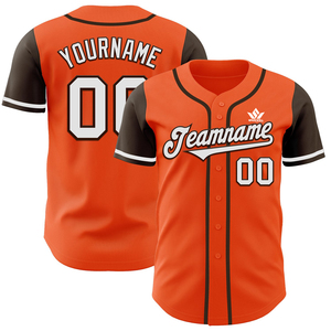 Maillot de baseball personnalisé SPARKWELL orange et noir unisexe pour adulte, manches courtes, évacuation de l'humidité, impression sublimée du nom de l'équipe - Product Image 1