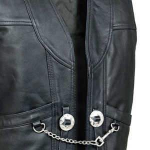 Chaleco de Motociclismo Estilo Racing de Última Moda, Chaqueta sin Mangas de Cuero Genuino para Hombre, Protectora, Impermeable y Resistente al Viento - Product Image 3