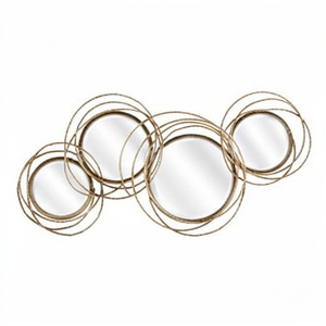 Latest Pattern Arrival Eye Catching Look Gold Plated Metal Frame For Attractive Look Home Living Room & Lobby Decor Wall <b>Mirror</b> - Product Image 1