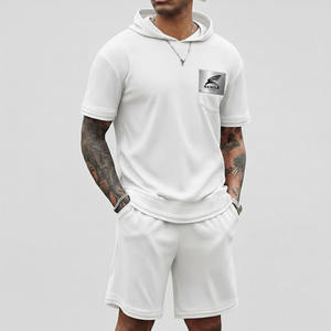 Nuevo Conjunto de Dos Piezas de Verano para Hombre, Camiseta y Pantalones Cortos con Estampado Doble Personalizado, Transpirable y Suave, con Logotipo Personalizado, Precio Muy Bajo - Product Image 4