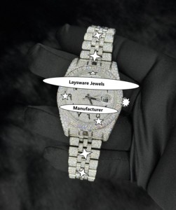Reloj de Pulsera Automático de Lujo con Moissanita Blanca VVS1, Relojes Hip Hop con Diamantes Incrustados para Hombre - Product Image 1