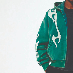 Sudadera con capucha para hombre, de invierno, oversize, con bordado desgastado, con cremallera, 100% algodón, forro polar, lavado ácido personalizado, ajuste OEM, hombros caídos - Product Image 5