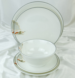Bol en mélamine blanc, 4 assiettes, plat à soupe de luxe, design à lignes noires, compatible lave-vaisselle et micro-ondes, sans BPA, durable, qualité alimentaire, pour la maison - Product Image 1