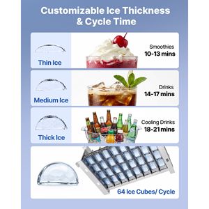 Attrezzatura di Refrigerazione per Cucine Commerciali, Macchina per il Ghiaccio in Acciaio Inox, Produzione 100 Libbre/24h, Capacità di Stoccaggio 26 Libbre - Product Image 4