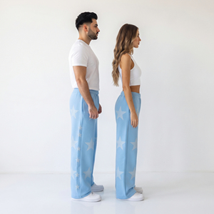 Pantalones de chándal unisex personalizables, casuales, 100% algodón, de peso pesado, estampados, de corte holgado, de pierna ancha, de forro polar para hombre y mujer - Product Image 3