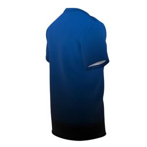 เสื้อยืดผู้ชายไล่เฉดสีน้ำเงินรอยัลถึงสีดำ แขนสั้น ทรงลำลอง คอกลม - Product Image 2