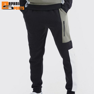 Ensemble de survêtements pour hommes 100 % coton, coupe décontractée, manches longues, polaire chaude, streetwear respirant, blocs de couleurs, collection très prisée - Product Image 6