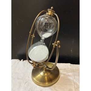 Sleek Transparent Glass <b>Sand</b> <b>Timer</b> with Black Metal Stand Eco-Friendly Long-lasting Cylindrical Shape for Home Decoration - Product Image 5