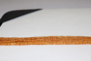 Cuentas de Rondelle facetadas de citrino natural 3-3,5mm 13 pulgadas Color oscuro profundo para la fabricación de joyas - Product Image 2