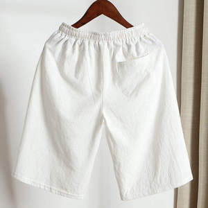 Pantalones Cortos Deportivos de Malla de Poliéster para Hombre, Pantalones Cortos Casuales de Lino para Hombre de Verano con Cintura Elástica y Cordón, Pantalones Cortos de Lino - Product Image 2