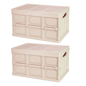 2Pcs 30L Collapsible <b>Storage</b> <b>Bins</b> Dustproof Lid Waterproof Interior Bag Handle Stackable <b>Storage</b> <b>Box</b> Container Utility Organizer - Product Image 3