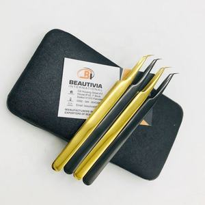 Pinzas de extensión de pestañas de acero inoxidable con capas de plasma de 45 grados de etiqueta privada personalizables Extensión de pestañas redondeada sostenible - Product Image 6