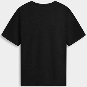 Camiseta de algodón negra de manga larga con cuello redondo para hombre, diseño casual de punto transpirable, talla grande, con logo frontal y diseño liso. - Product Image 5