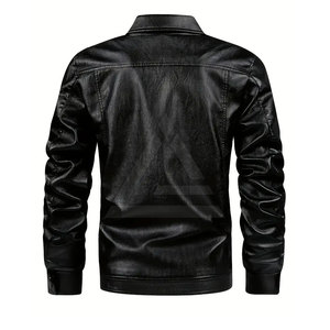 Premium <b>Men</b> <b>Leather</b> Bomber <b>Jacket</b> Soft Genuine <b>Leather</b> Flight Style <b>Jacket</b> With Front Rib And Classic Modern Fit - Product Image 2