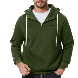 Premium Quality Fashionable Men's Casual Half Zip Hoodie Best Price Breathable Material Solid Color Half Zip Hoodies - Product Image 2