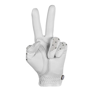 Gant de golf blanc pour homme de qualité supérieure, en cuir Cabretta, respirant, antidérapant, ajustement flexible, fermeture auto-agrippante - Product Image 4