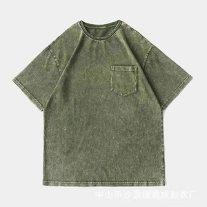 T-shirt Homme en Coton Biologique 100% OEM, Vente en Gros, Décontracté, Grammage Lourd, Délavé à l'Acide, Style Vintage, Design Personnalisé, Numérique, Écologique, Haute Qualité - Product Image 2