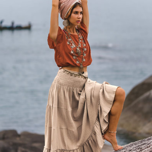 เสื้อครอปผ้าฝ้ายเนื้อนุ่มสำหรับผู้หญิง เสื้อเชิ้ตลำลองฤดูร้อนทรงหลวม ไซส์พลัส เสื้อแฟชั่นมินิมอล ใส่ได้ทุกวัน - Product Image 3