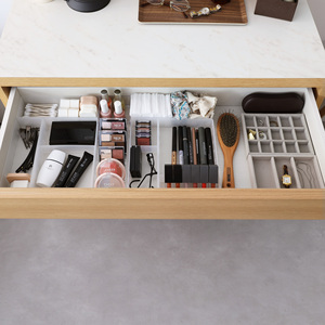 Modern White Wood Dressing <b>Table</b> with <b>Mirror</b> 4 Drawers Minimalist Design Living Room Furniture with Wheels - Product Image 5