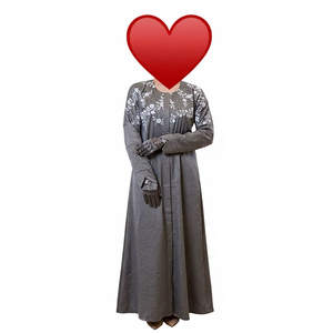 Precioso vestido musulmán de fiesta con bordado a mano de hojas, burka con patrón de corte, abaya, pañuelo islámico, largo hasta el suelo. - Product Image 1