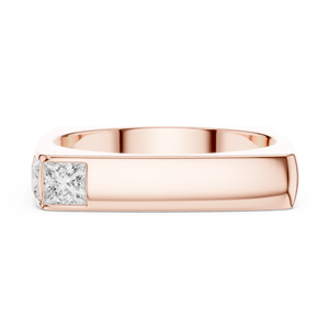 Men's Lab Grown <b>Diamond</b> <b>Ring</b> Princess Cut Rose Gold Plated Band Wedding Anniversary Daily Wear - Product Image 1