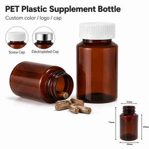 Custom 60ml Amber PET Plastic Supplement Bottle With Screw Cap Vitamin Pill Capsule Tablet Packaging Vietnam Manufacturer - Product Image 4