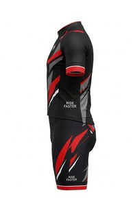 Custom Printed Front Letter Black <b>Red</b> Cycling Jersey Set Short Sleeve <b>Bike</b> Shirt Bib Shorts Moisture-Wicking for Unisex Road - Product Image 4