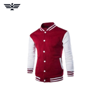 Blouson universitaire brodé écologique pour homme, en cuir PU, avec fermeture éclair et badges, style baseball, vêtement d'extérieur d'hiver