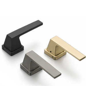 Modern Brass Lever <b>Door</b> <b>Handle</b> Set Knurled Grip Design Interior <b>Door</b> Hardware Matte Black Gold Bronze Finish Premium <b>Handles</b> - Product Image 1