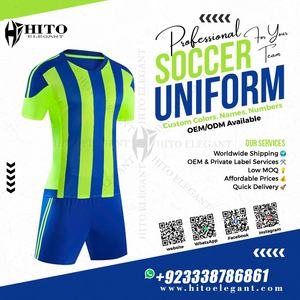 Respirant hommes sport Soccorball maillot Football uniformes ensembles vêtements de Football ensemble Football Kits ensemble complet deux tons couleur col en v - Product Image 2