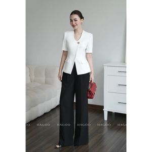 Pantalon droit plissé tendance Q905, vêtements professionnels pour femmes de bureau - Product Image 1