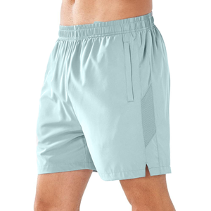 Shorts de sport pour homme bleu clair à séchage rapide avec poches, taille élastique, style Bermuda, vêtements décontractés - Product Image 5