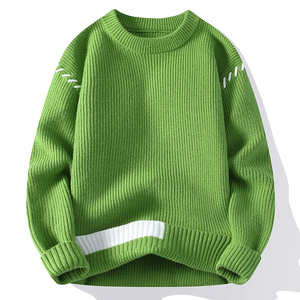 Autumn Winter Breathable Men <b>Knitted</b> Sweaters Long Sleeve Letter <b>Pattern</b> Pullovers Fashionable Warm Knitwear Casual Wear 100% - Product Image 6