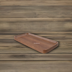 Rectangle Acacia Plateau de service rond en bois/Restaurant Commercial Plateau en bois de nourriture/Petit déjeuner Plateau rustique pour hôtel bar restaurant - Product Image 4