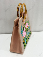 Sac à main structuré perlé Flamingo Printemps-Été-Automne, idéal pour les vacances, vente en gros, fabrication OEM, sac artisanal à porter en bandoulière ou à l'épaule avec poignée