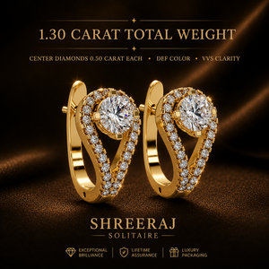 Hermosos Pendientes de Aro con Halo de Diamantes Cultivados en Laboratorio, Corte Redondo, Oro Puro de 14k, Cierre de Palanca, Regalo de Aniversario, Joyería de Compromiso - Product Image 2