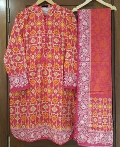 2022 vente chaude indien pakistanais Khaddar hiver 3 pièces brodé costume coton et lin matériel avec mousseline de soie pour les mariages - Product Image 3