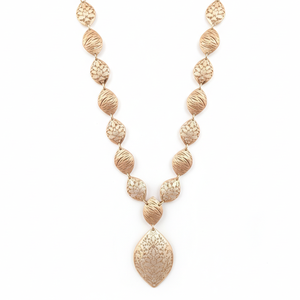 Collar con Colgante de Hoja Natural Chapado en Oro Rosa Revalia, Cadena de Eslabones, Estilo Minimalista para Mujer, Ideal para Bodas y Fiestas - Product Image 1