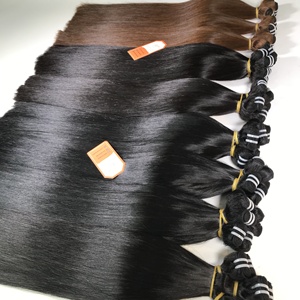 Vietnamese Raw Bone Straight Virgin Cuticle Aligned <b>Hair</b> Bundles Unprocessed Double Weft Machine <b>Hair</b> Extensions Wholesale - Product Image 1