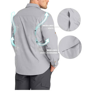 เสื้อเชิ้ตผู้ชาย ระบายอากาศได้ดี เหมาะสำหรับเดินทาง ทำงาน ตกปลา ใช้ได้ทุกวัน ออกกำลังกาย เดินป่า แห้งเร็ว - Product Image 3