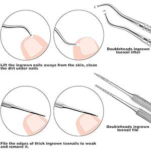 Outils de manucure professionnels de qualité supérieure, lime à ongles double face en acier inoxydable, outil pour enlever les cuticules, traitement des ongles incarnés - Product Image 4