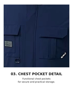 Chaqueta de Trabajo Elástica de Nailon con Detalle de Cuello Jacquard |   Marca Coreana MARK MK-1533 OEM/ODM - Product Image 5