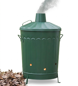 Cherry Finished <b>Portable</b> Galvanized Fire Pit waste burner with Lid for Outdoor Garden Waste Burning incinerator waste burner - Product Image 4