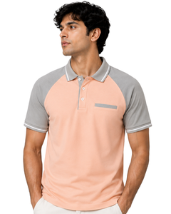 Manufacture Custom <b>Peach</b> Grey Mens Polo T Shirt Casual Summer Sportswear Breathable Golf Shirt Premium Raglan Sleeve Fashion <b>Top</b> - Product Image 1